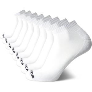 imageNautica Mens Quarter Socks  8 Pack Comfort Cushioned Athletic Ankle Socks for Men  Casual Mens Sports SocksWhite