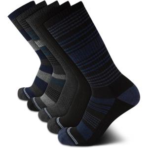 imageNautica Mens Crew Dress Socks  5 Pack LightCushion Crew Length Work Socks for Men  Classic Breathable Mens SocksGreyBlack Stripes