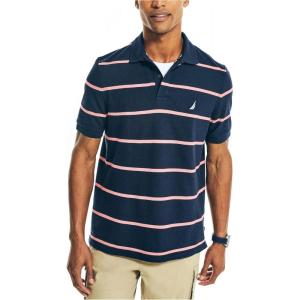 imageNautica Mens Classic Fit Striped Performance Deck PoloNavy