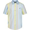imageNautica Boys Short Sleeve Woven ButtonDown Shirt Light Weight ampamp BreathableSail Stripe Ice Blue