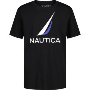 imageNautica Boys Short Sleeve Graphic Crew Neck TShirt Soft Comfortable Relaxed FitJclass Black