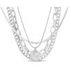 imageNautica 14K Gold Plated Brass Necklace  Four Row Layered Pendant Chain Necklace for Women White With Stone
