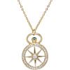 imageNautica 14K Gold Plated Brass Necklace  Three Row Layered Pendant Chain Necklace for Women Compass
