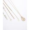 imageNautica 14K Gold Plated Brass Necklace  Three Row Layered Pendant Chain Necklace for Women Compass