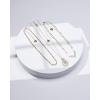 imageNautica 14K Gold Plated Brass Necklace  Three Row Layered Pendant Chain Necklace for Women Compass