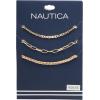 imageNautica 14K Gold Plated Brass Necklace  Three Row Layered Statement Chain Necklace for Women Gold Tone 1