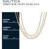 imageNautica 14K Gold Plated Brass Necklace  Three Row Layered Statement Chain Necklace for Women Gold Tone 1