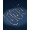 imageNautica 14K Gold Plated Brass Necklace  Three Row Layered Statement Chain Necklace for Women Gold Tone 4