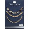 imageNautica 14K Gold Plated Brass Necklace  Three Row Layered Statement Chain Necklace for Women Gold Tone 4