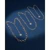 imageNautica 14K Gold Plated Brass Necklace  Three Row Layered Statement Chain Necklace for Women Silver Tone