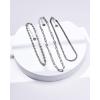 imageNautica 14K Gold Plated Brass Necklace  Three Row Layered Statement Chain Necklace for Women White SwirlHerringbonePaperclip