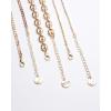 imageNautica 14K Gold Plated Brass Necklace  Three Row Layered Statement Chain Necklace for Women Yellow Puffy LinkCurb Chain