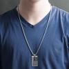 imageNautica Oxidized Stainless Steel American Flag Dog Tag Necklace for Men
