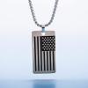 imageNautica Oxidized Stainless Steel American Flag Dog Tag Necklace for Men