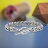 imageNautica Square Toggle Clasp Stainless Steel Cuban Chain Bracelet for Men Square