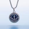 imageNautica Stainless Steel Blue Enamel Anchor Necklace for Men Blue