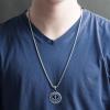 imageNautica Stainless Steel Blue Enamel Anchor Necklace for Men Blue