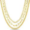 imageNautica 14K Gold Plated Brass Necklace  Three Row Layered Statement Chain Necklace for Women Gold Tone 1