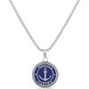imageNautica Stainless Steel Blue Enamel Anchor Necklace for Men Blue