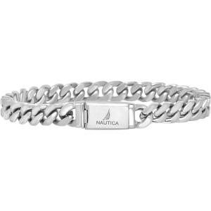 imageNautica Mens BraceletOxidized Stainless Steel Curb Link Chain Bracelet for Women and Men7 MM