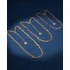 imageNautica 14K Gold Plated Brass Necklace  Three Row Layered Statement Chain Necklace for Women Gold Tone 3