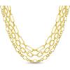 imageNautica 14K Gold Plated Brass Necklace  Three Row Layered Statement Chain Necklace for Women Gold Tone 3