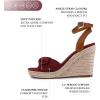 imageNautica Womens Espadrille Wedge Sandals  Platform Heel Summer Dress Shoes with Ankle Strap and Bow  Comfortable Open Toe Beach and Casual FootwearBurgundybuckle
