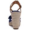 imageNautica Womens Espadrille Wedge Sandals  Platform Heel Summer Dress Shoes with Ankle Strap and Bow  Comfortable Open Toe Beach and Casual FootwearNavybuckle