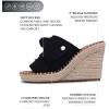 imageNautica Womens Espadrille Wedges for Women Platform Sandals  SlipOn Knot Bow Summer Shoes with Woven Rope HeelBlack