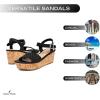 imageNautica Womens Platform Wedge Sandals Fashion Ankle Strap Lightweight Cushioned Casual Beach Sandal  Lightweight ampamp ComfortableBlack