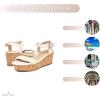 imageNautica Womens Platform Wedge Sandals Fashion Ankle Strap Lightweight Cushioned Casual Beach Sandal  Lightweight ampamp ComfortableCream