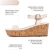 imageNautica Womens Platform Wedge Sandals Fashion Ankle Strap Lightweight Cushioned Casual Beach Sandal  Lightweight ampamp ComfortableCream