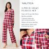 imageNautica Pajamas for Women Set Long Sleeve Henley Pajama Shirt ampamp Pants Warm Winter Fleece Sleepwear Lounge PJ Sets for WomenGrey Snowflake