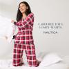 imageNautica Pajamas for Women Set Long Sleeve Henley Pajama Shirt ampamp Pants Warm Winter Fleece Sleepwear Lounge PJ Sets for WomenNavy Dots