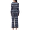imageNautica Pajamas for Women Set Long Sleeve Henley Pajama Shirt ampamp Pants Warm Winter Fleece Sleepwear Lounge PJ Sets for WomenNavy Fairisle