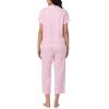 imageNautica Pajamas for Women Set Womens Lightweight Short Sleeve Button Down Pajama Shirt ampamp Capri Pants Lounge Sets PJs WomenPink