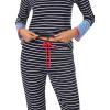 imageNautica Striped Lightweight Cotton Pajama PJ Set for Women Womens Long Sleeve PJs Pajamas Crewneck Shirt ampamp Jogger Pants SetsNavy Stp
