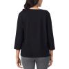 imageNautica Womens 34 Sleeve Sleep Shirt  Lightweight Breathable Pajama Top  Cotton Knit Jersey Crewneck Sleepwear LoungewearBlack