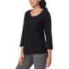 imageNautica Womens 34 Sleeve Sleep Shirt  Lightweight Breathable Pajama Top  Cotton Knit Jersey Crewneck Sleepwear LoungewearBlack