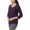 imageNautica Womens 34 Sleeve Sleep Shirt  Lightweight Breathable Pajama Top  Cotton Knit Jersey Crewneck Sleepwear LoungewearEggplant