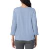 imageNautica Womens 34 Sleeve Sleep Shirt  Lightweight Breathable Pajama Top  Cotton Knit Jersey Crewneck Sleepwear LoungewearHeather Blue