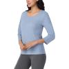 imageNautica Womens 34 Sleeve Sleep Shirt  Lightweight Breathable Pajama Top  Cotton Knit Jersey Crewneck Sleepwear LoungewearHeather Blue