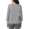 imageNautica Womens 34 Sleeve Sleep Shirt  Lightweight Breathable Pajama Top  Cotton Knit Jersey Crewneck Sleepwear LoungewearHeather Grey