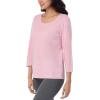 imageNautica Womens 34 Sleeve Sleep Shirt  Lightweight Breathable Pajama Top  Cotton Knit Jersey Crewneck Sleepwear LoungewearHeather Rose