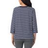 imageNautica Womens 34 Sleeve Sleep Shirt  Lightweight Breathable Pajama Top  Cotton Knit Jersey Crewneck Sleepwear LoungewearNavy Stripe