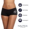 imageNautica Womens Cotton Boyshort Underwear Set 5PackBlackMd Heather GreyBlue ClayBlackNt Blue Dot