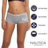 imageNautica Womens Cotton Boyshort Underwear Set 5PackMd Heather GreyWaterdropBlackCocoa DustWhite Stripe