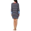 imageNautica Womens MidThigh Crew Neck Pajama Sleepshirt Color Block Stripe Soft Breathable Jersey CottonRayonNavy Stp