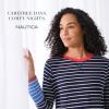 imageNautica Womens MidThigh Crew Neck Pajama Sleepshirt Color Block Stripe Soft Breathable Jersey CottonRayonNavy Stp