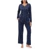 imageNautica Pajamas for Women Set Long Sleeve Henley Pajama Shirt ampamp Pants Warm Winter Fleece Sleepwear Lounge PJ Sets for WomenNavy Dots